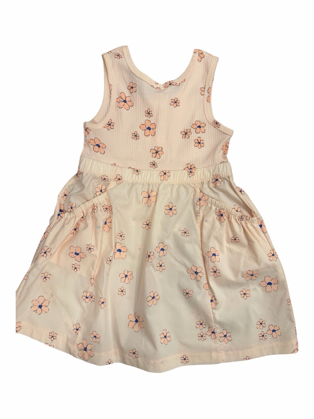 Zara Tangerine Floral Sleeveless Dress with pockets